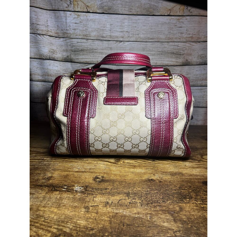 Gucci Aviatrix Monogram Medium Boston Bag - Bordeaux - Picture 5 of 15